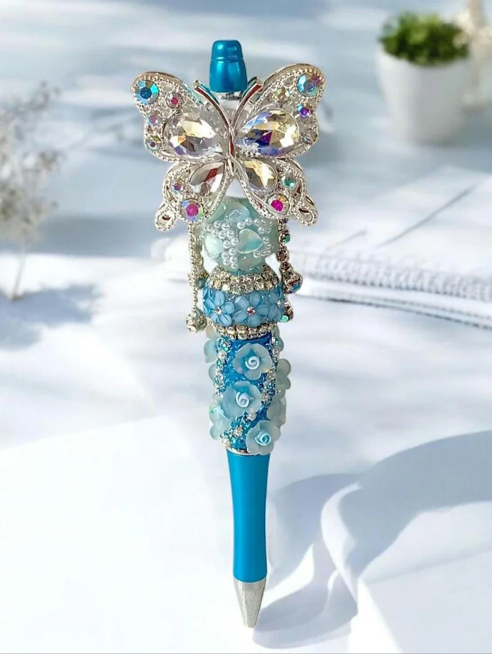 Crystal Butterfly Beaded Pen